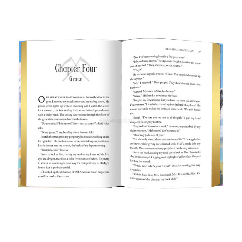 Premium Custom Hardcover Book with Sprayed Edges and Golden Foil Stamping