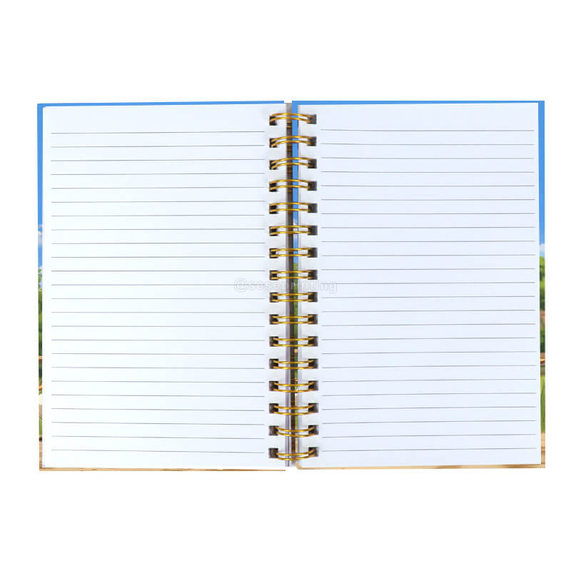 Gold Double Coil Bound Journal Printed Notebook with Custom Pages