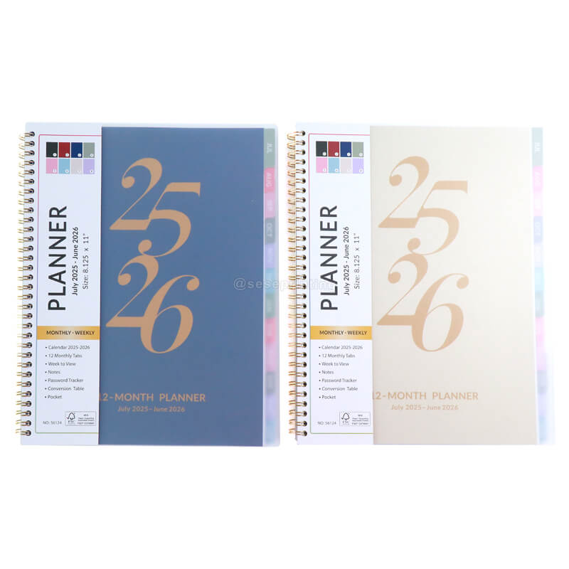 12-Month Planner Spiral PVC Cover Weekly Schedule Agenda Planner
