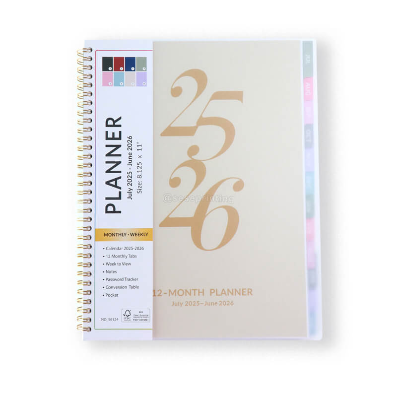 12-Month Planner Spiral PVC Cover Weekly Schedule Agenda Planner