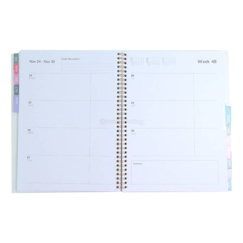 Custom Weekly Monthly Organizer Planner Printed Goals Journal