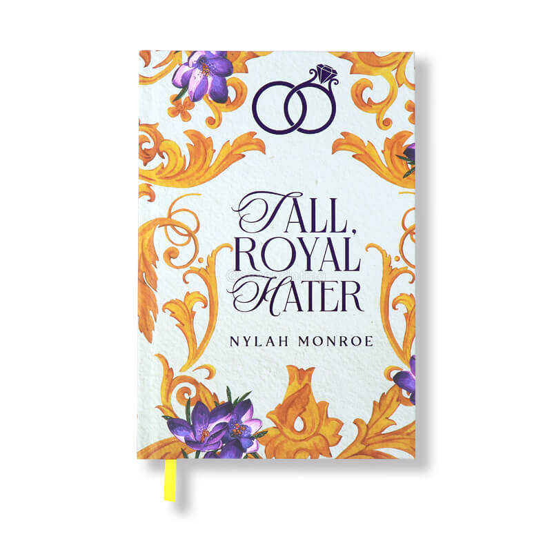 Hardcover Book with Foiled Covers, Custom Stenciled Edges, Ribbon Bookmark