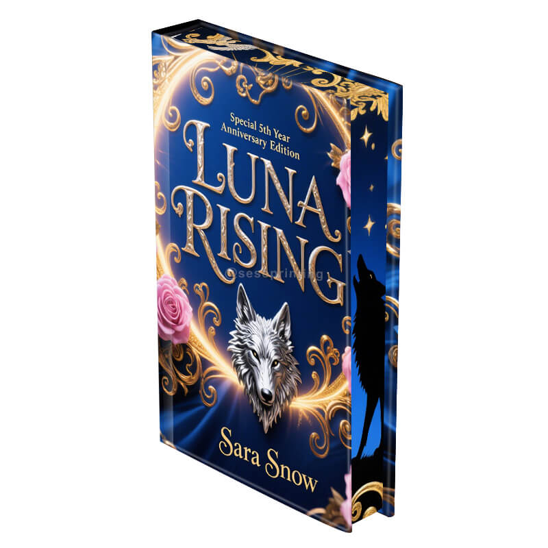 Custom Hardback Books with Stencil Pattern Edges and Foiling on Cover