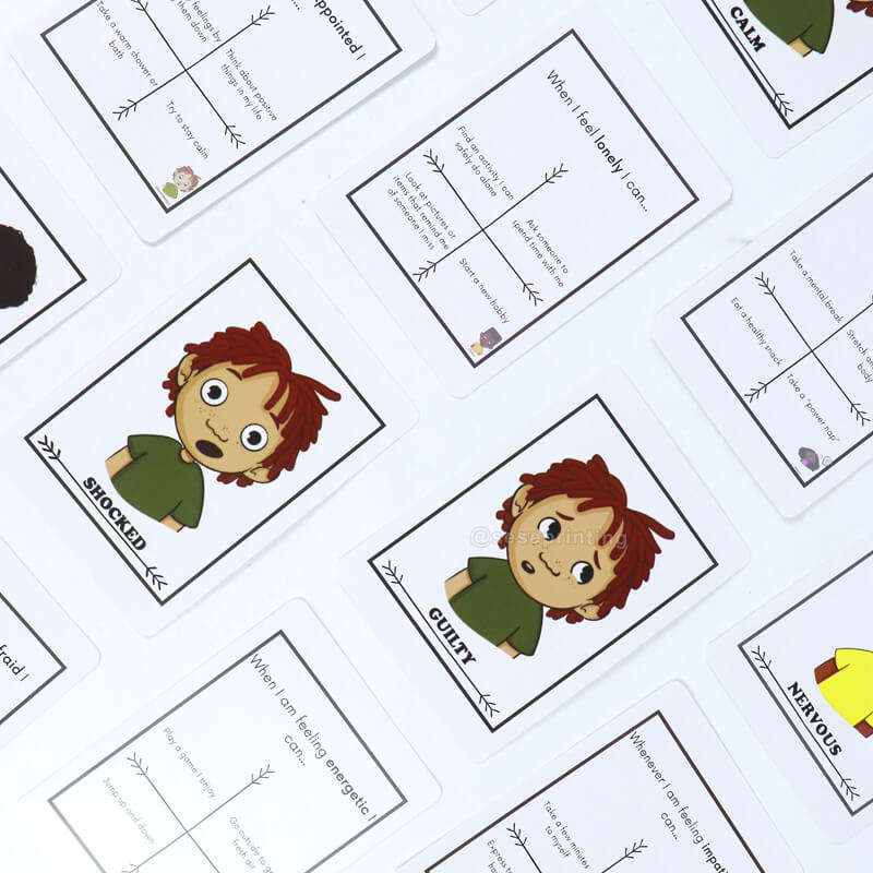 Flash Cards Printing Custom Emotion Regulation Flashcards for Children