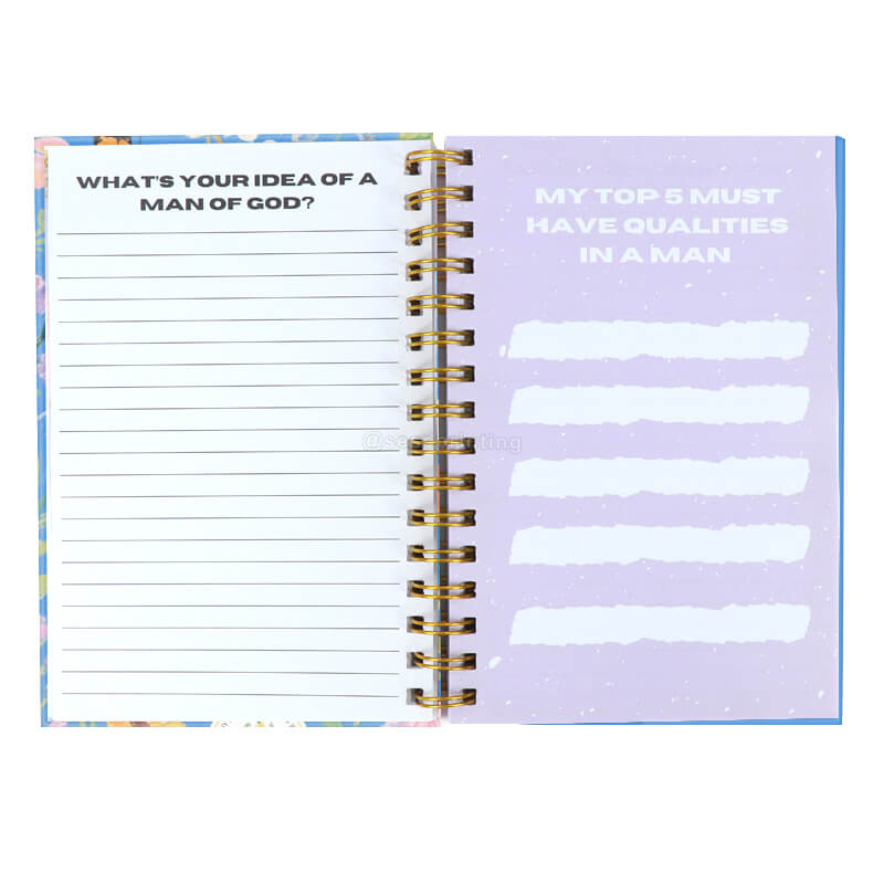 Custom Design Spiral Hardcover Undated Guided Daily Planner Notebook