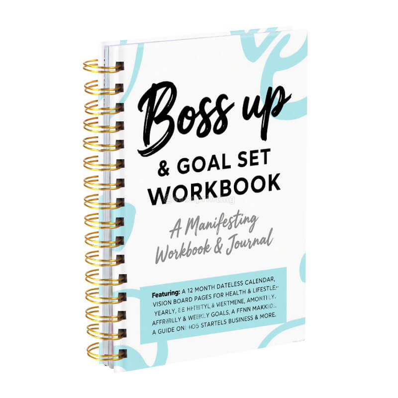 Custom Inspirational Diary Book Printing Spiral Manifestation Workbook Journal