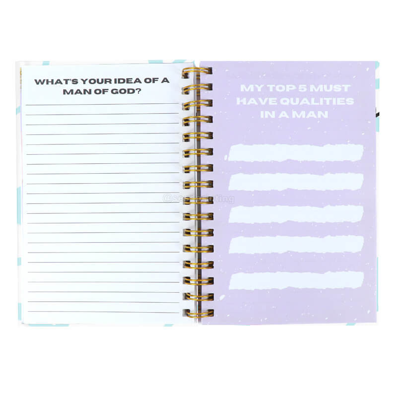 Custom Inspirational Diary Book Printing Spiral Manifestation Workbook Journal