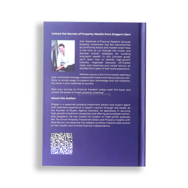 Black and White Printing 6*9 Inch Hardcover Fiction Book with Foil Stamping