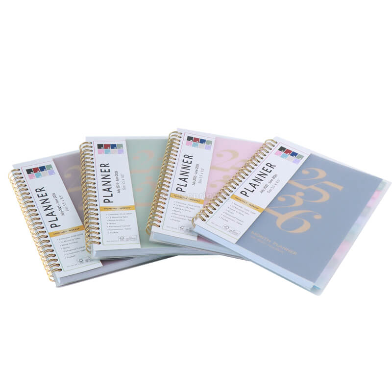 Custom Daily Weekly Planner Agenda with 12 Monthly Tabs and Pockets