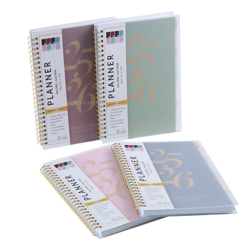 Custom Daily Weekly Planner Agenda with 12 Monthly Tabs and Pockets