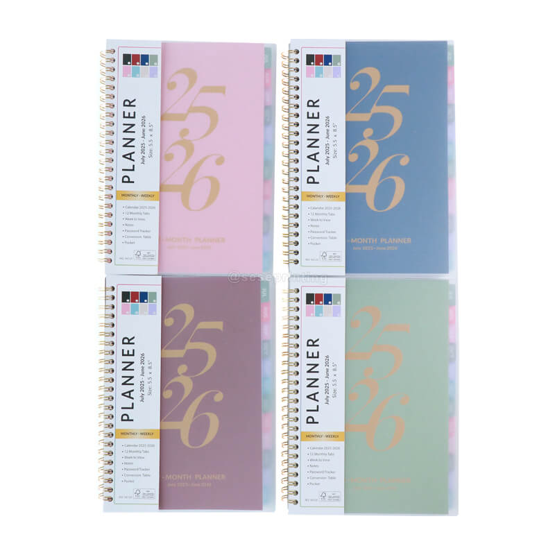 Weekly Journal Notebook Coil Binding 2025-2026 Calendar Planner