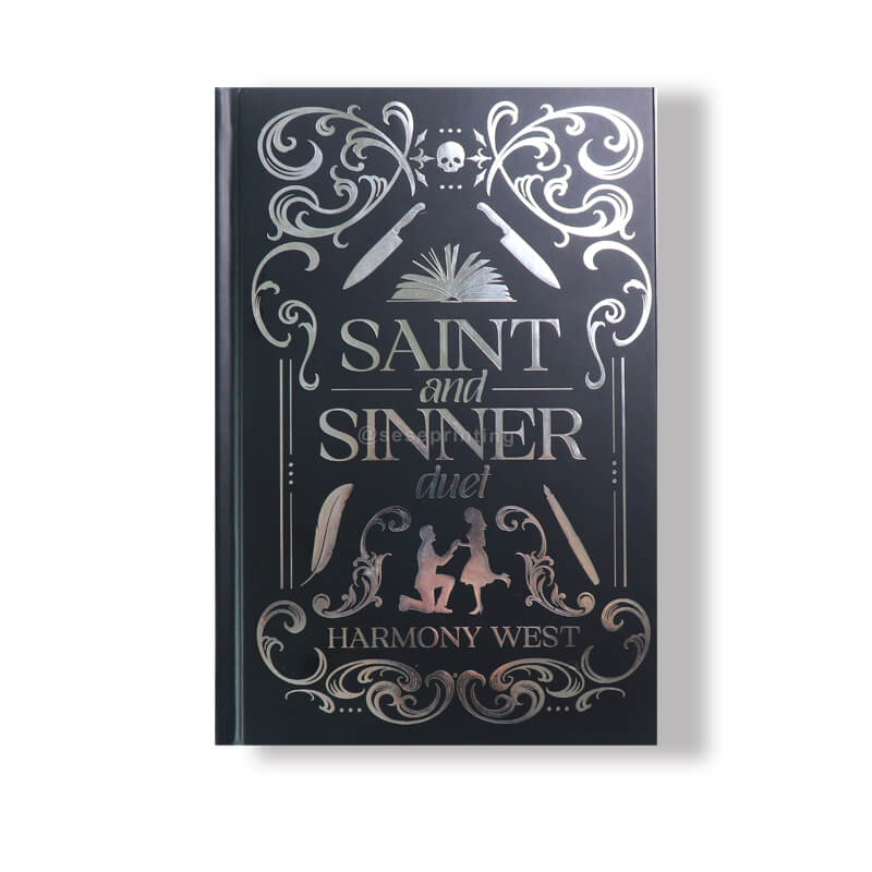 Romance Book Printed Foiled Hardcover with Sprayed Edges and Endpapers