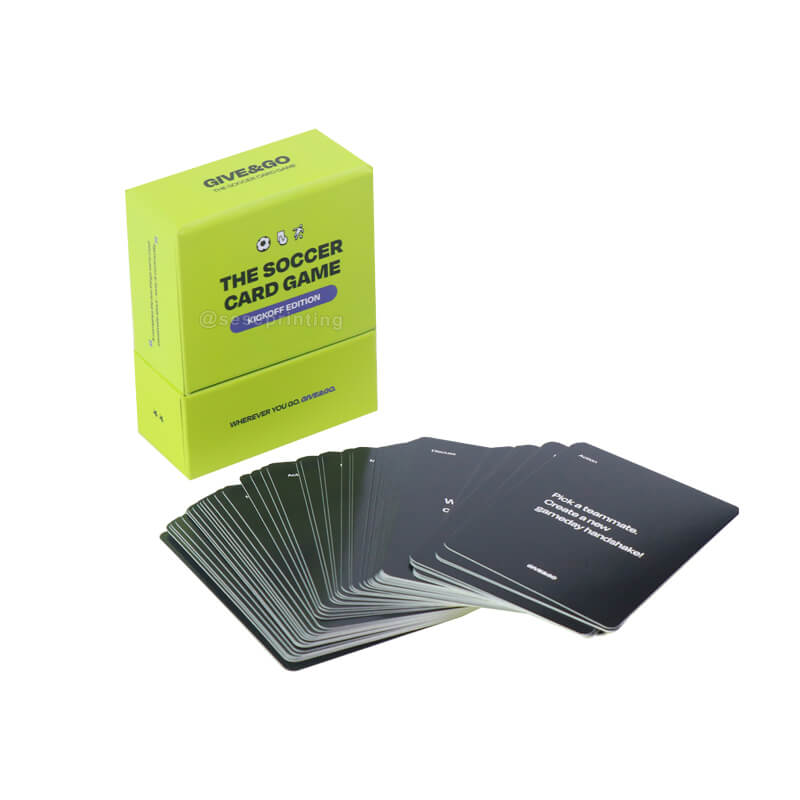 Fully Designed Front and Back Soccer Card Game Printed with Custom Box