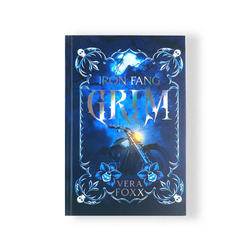 Hardcover with Blue Sprayed Edges, Foil on Cover and Endpapers