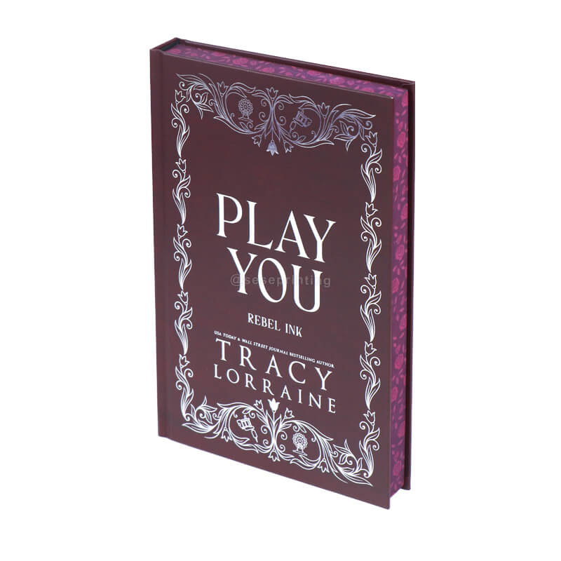 Hardcover Book with Colored End Papers, Silver Foil Cover and Sprayed Edges
