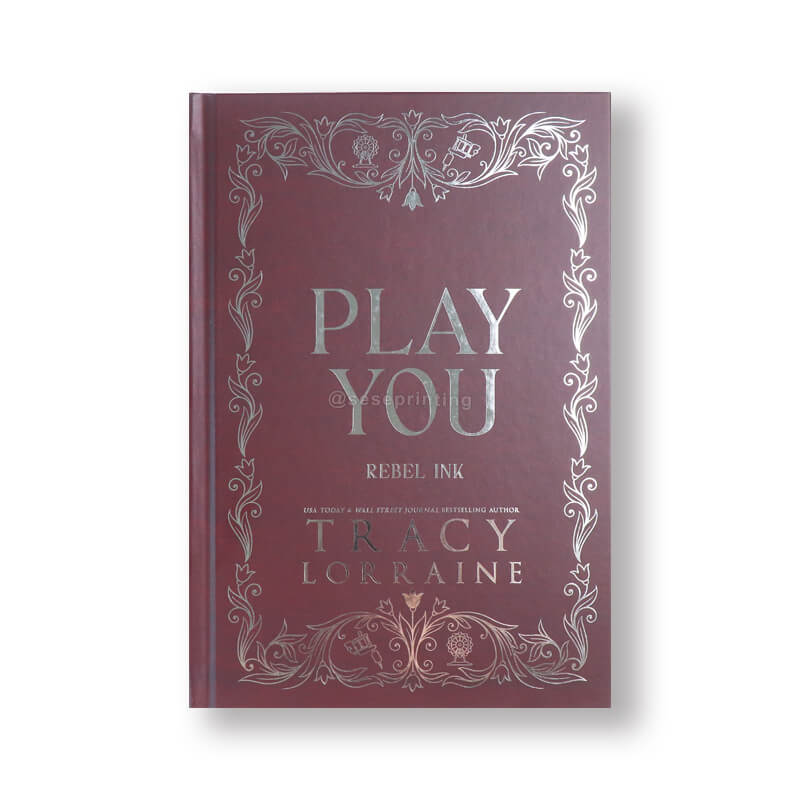 Hardcover Book with Colored End Papers, Silver Foil Cover and Sprayed Edges