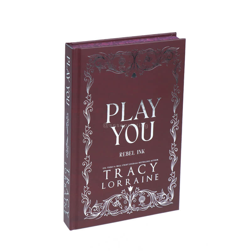 Hardcover Book with Colored End Papers, Silver Foil Cover and Sprayed Edges