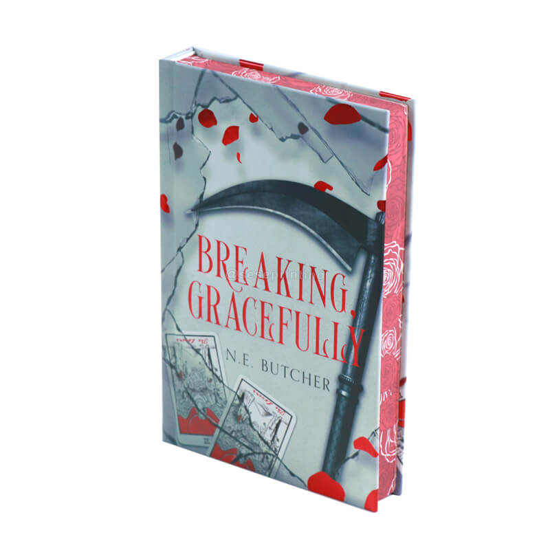 Novel with Sprayed Edges, Red Foil Cover and Color Images on Inside Front and Back Cover