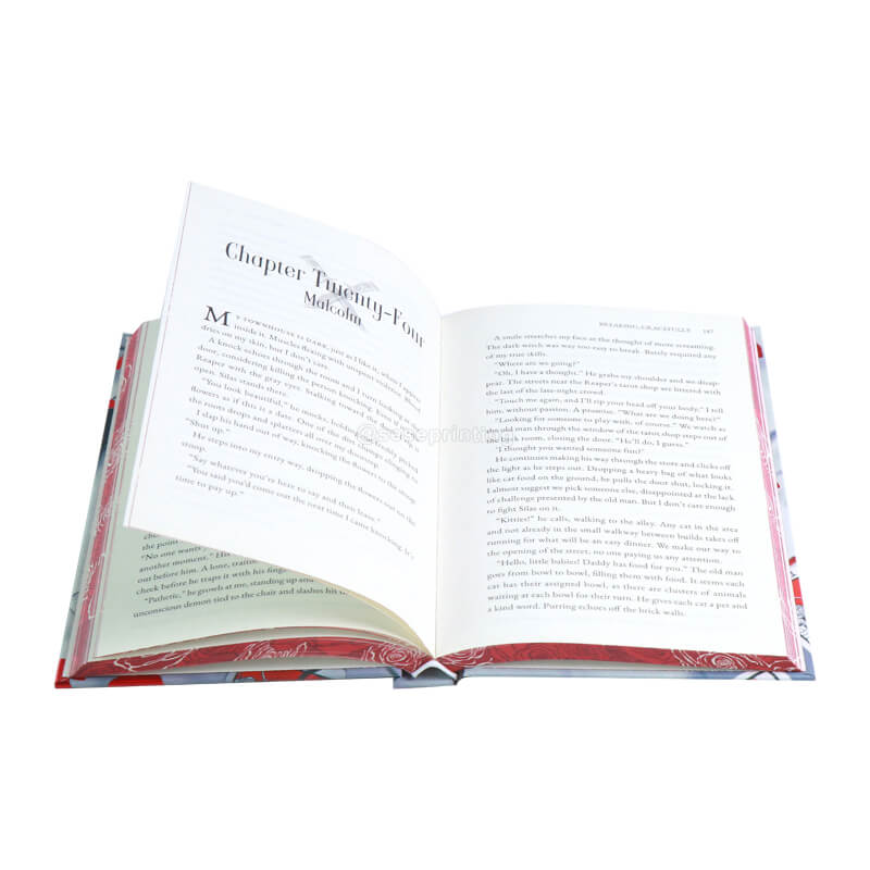 Novel with Sprayed Edges, Red Foil Cover and Color Images on Inside Front and Back Cover