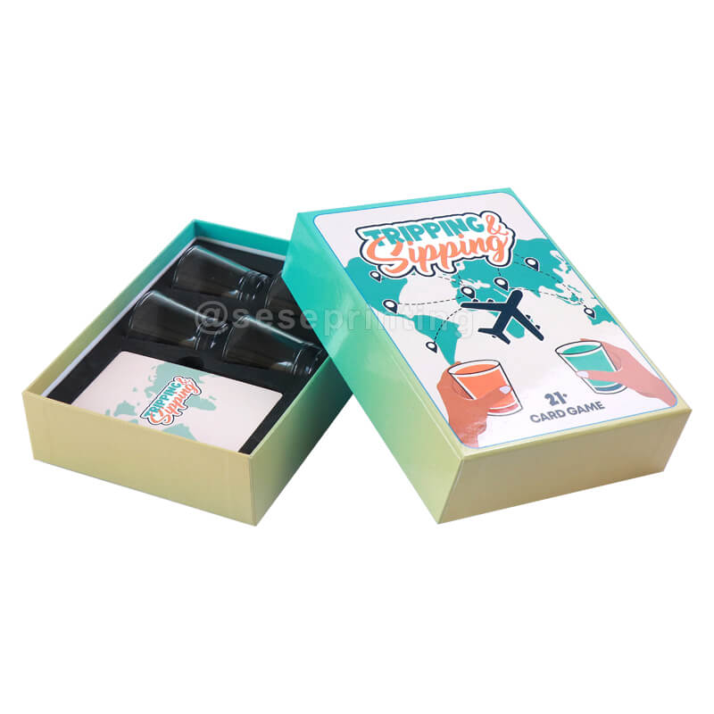 Board Game Printing Adult Drinking Card Games with Custom Shot Glasses