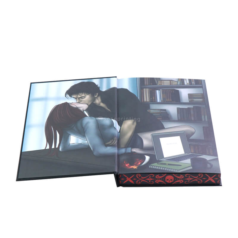 Black and White Interior Fiction with Foiled Hardcase, Color End Pages, Custom Sprayed Edges
