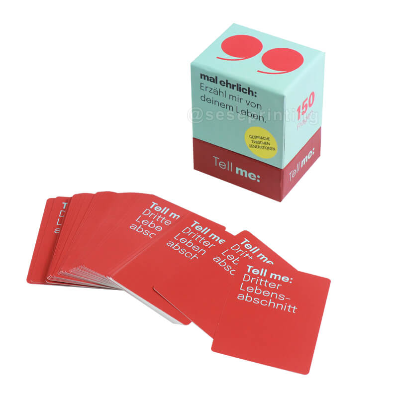 Printed Playing Cards Fun Board Card Game Custom Questions Cards in Box