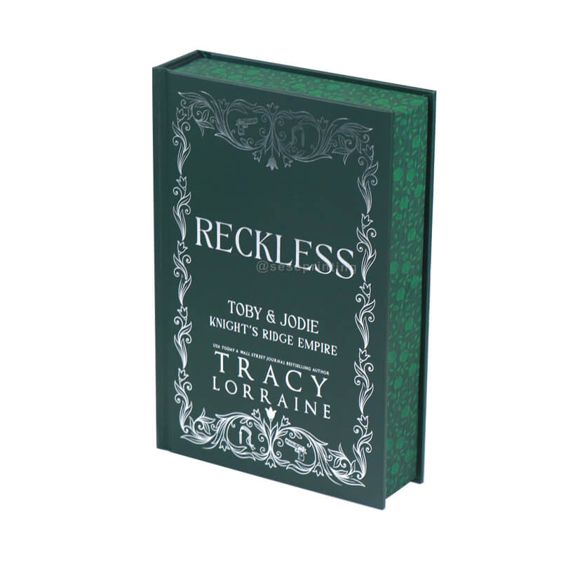 Green Colored Paper Hardcover Romance Novels with Foil on Cover and Sprayed Edges