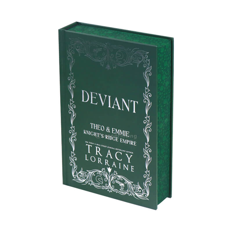 Hardcover Book Printing with Black and White Interior, Silver Foil Stamping on the Cover, Sprayed Edges