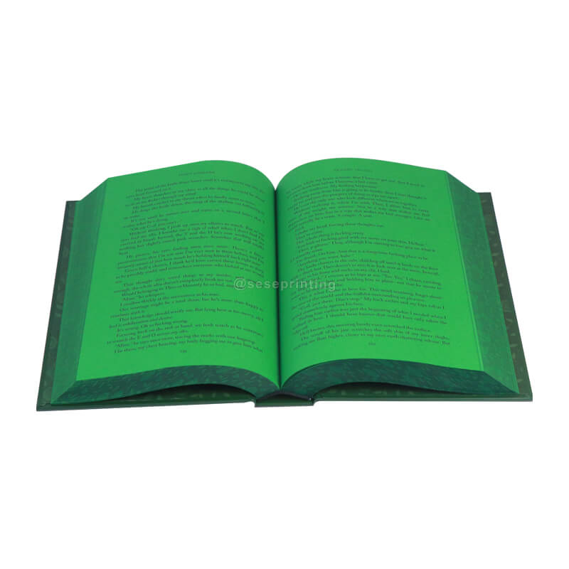 Hardcover Book Printing with Black and White Interior, Silver Foil Stamping on the Cover, Sprayed Edges