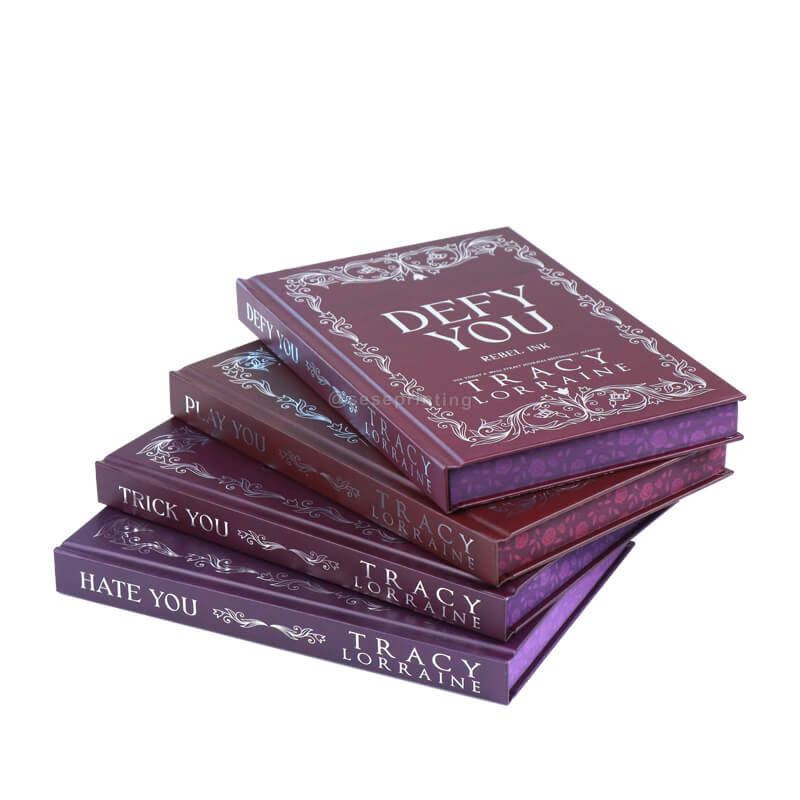 4 Book Hardback Fantasy Novel Set with Silver Foil and Stenciled Edges