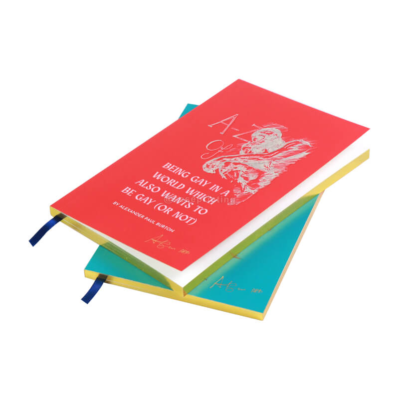 Paperback Books with Foil on Cover, Gilded Edges and Ribbon Marker