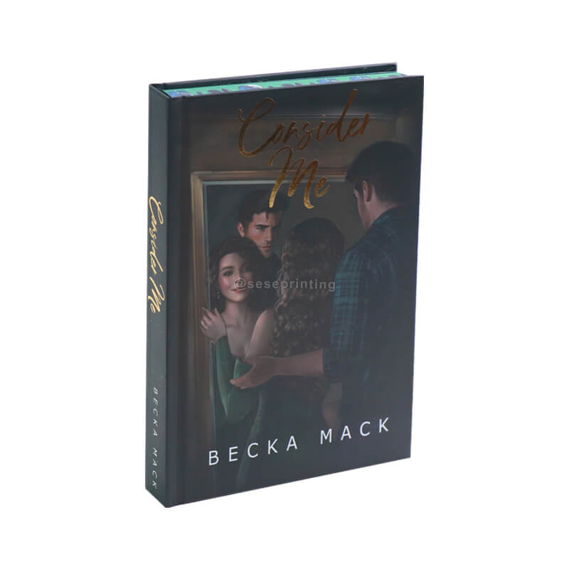 Print Hardcover Book with Gold Foiling on the Front, Spine, and Back, Sprayed Edges