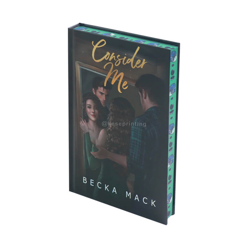 Print Hardcover Book with Gold Foiling on the Front, Spine, and Back, Sprayed Edges