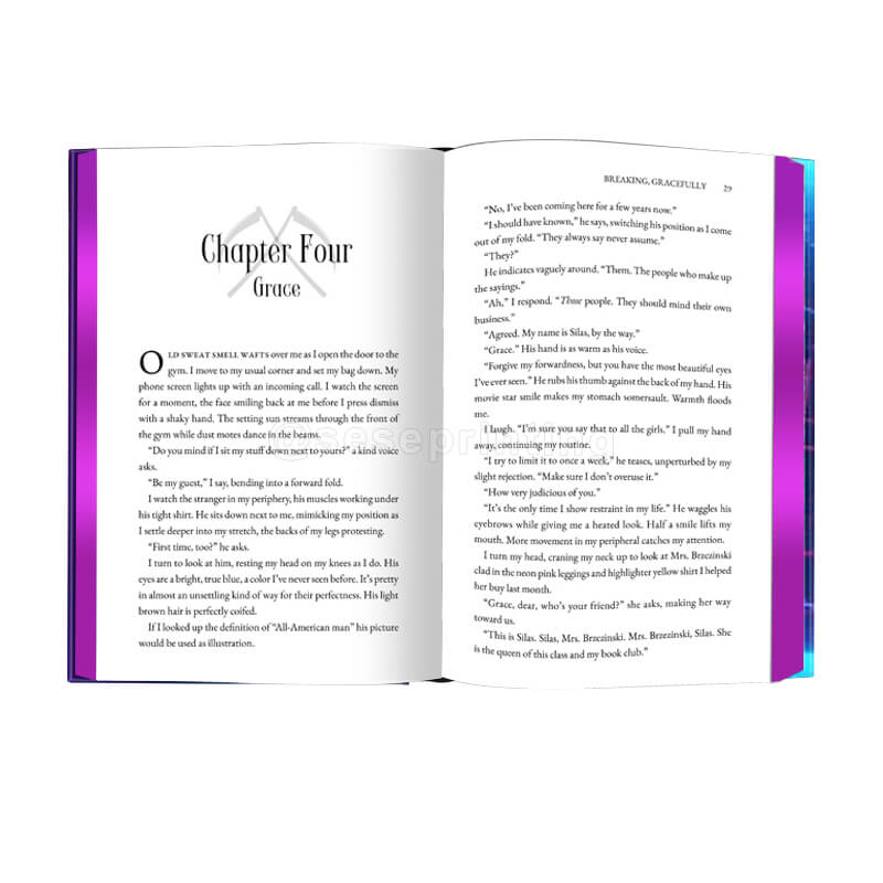 Hardcover Fiction Novels with Foiling on the Hardcover, Custom Stenciling on the Edges