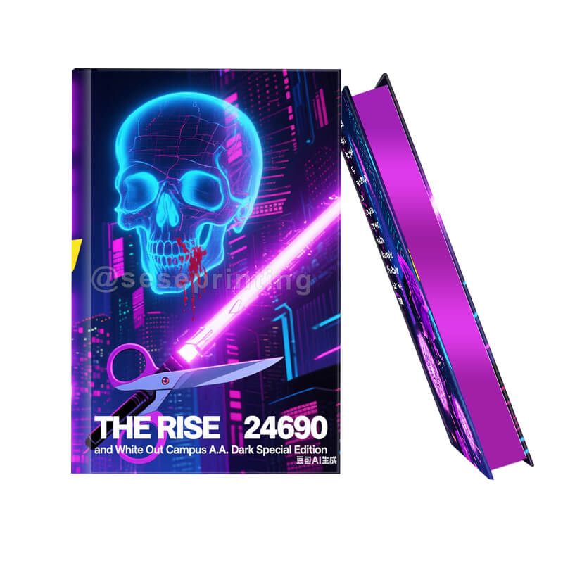 Hardcover Fiction Novels with Foiling on the Hardcover, Custom Stenciling on the Edges