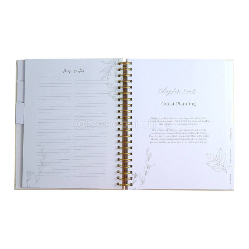 Personalized Spiral Notebook Hardcover Undated Wedding Planner and Organizer