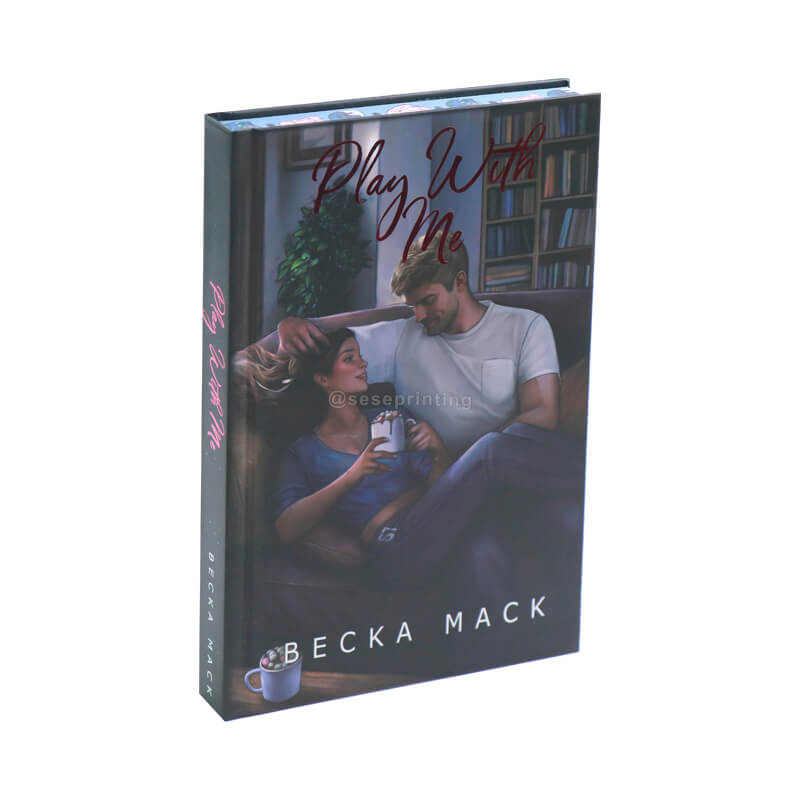 Fantasy Romance Fiction Book Hardcover with Sprayed Decorative Edges and Endpapers