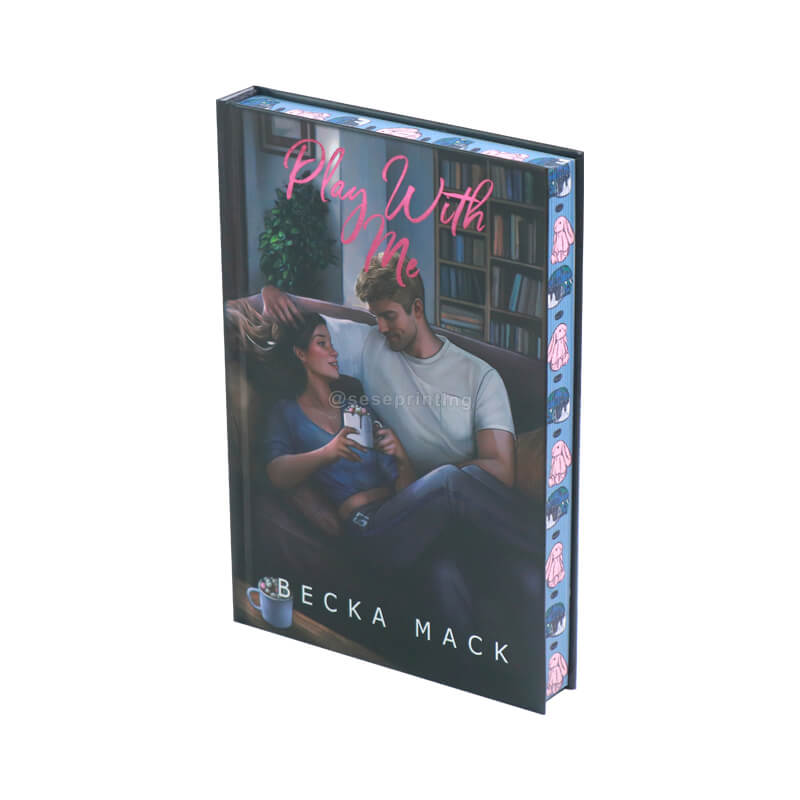 Fantasy Romance Fiction Book Hardcover with Sprayed Decorative Edges and Endpapers