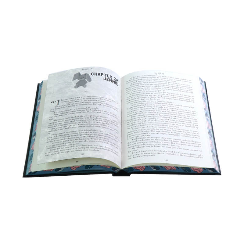 Fantasy Romance Fiction Book Hardcover with Sprayed Decorative Edges and Endpapers