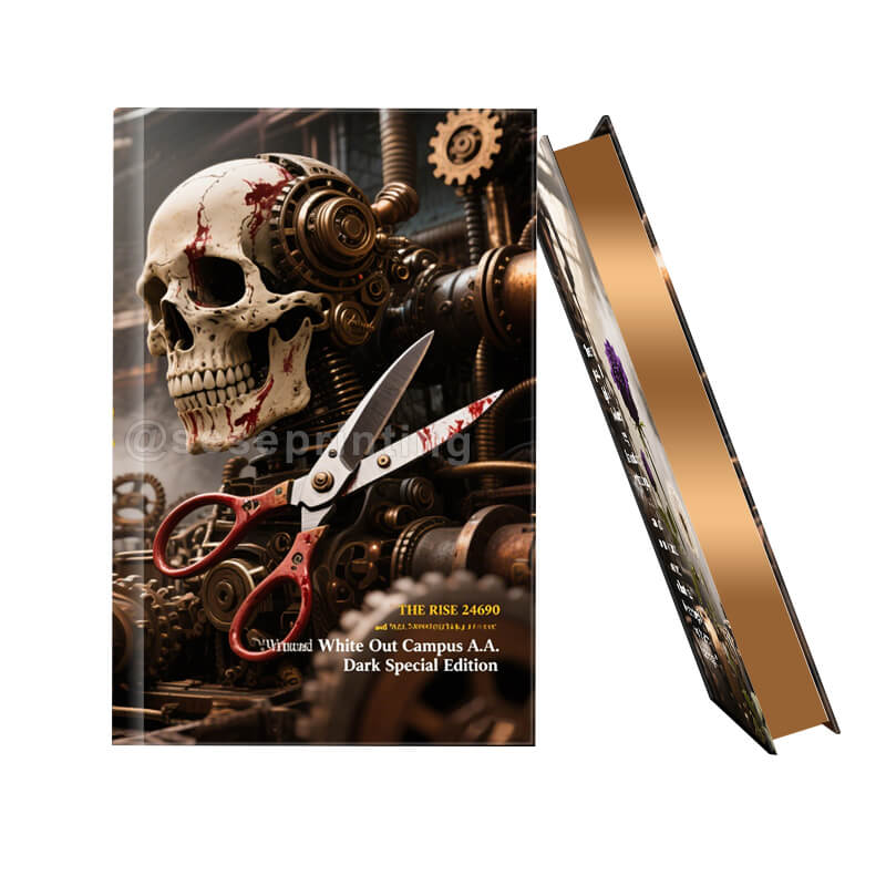 Custom Printing Special Edition Style Book with Foil Design Printed on the Hardcover, And Sprayed Edges