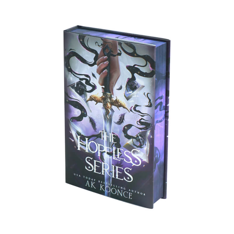 Foiled Hardcover with Dust Jacket and Colored End Pages and Sprayed Edges