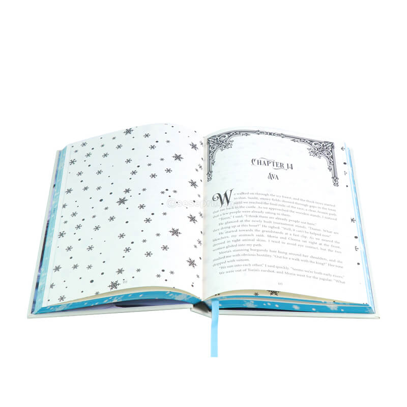 Book Printed Matte Lamination Hardcover with Foiling, Endpapers, Ribbon Marker and Sprayed Edges