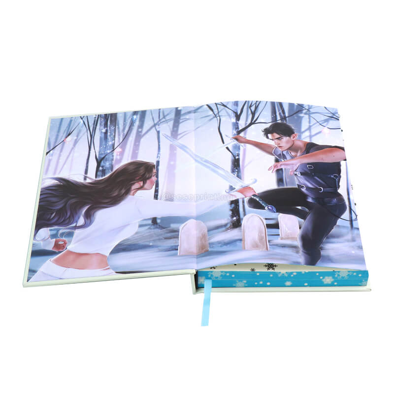 Book Printed Matte Lamination Hardcover with Foiling, Endpapers, Ribbon Marker and Sprayed Edges