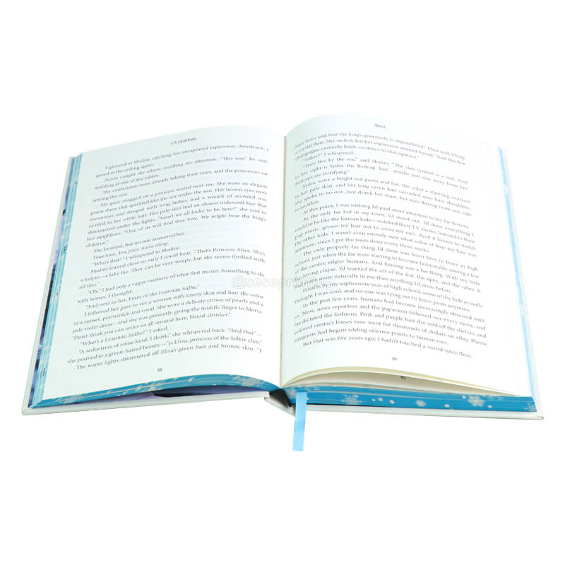 Book Printed Matte Lamination Hardcover with Foiling, Endpapers, Ribbon Marker and Sprayed Edges
