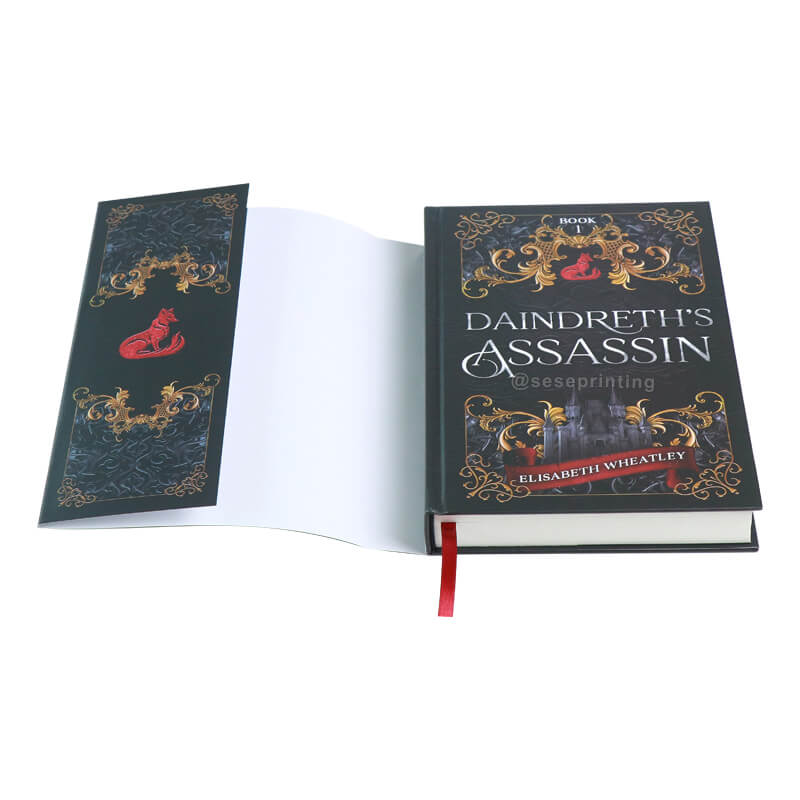 Printed Hardcover Fiction Book with a Dust Jacket and Ribbon Marker