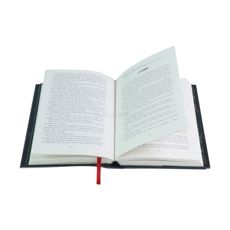 Black and White Print Pages Interior Fiction with Dust Jacket and Colour Ribbon