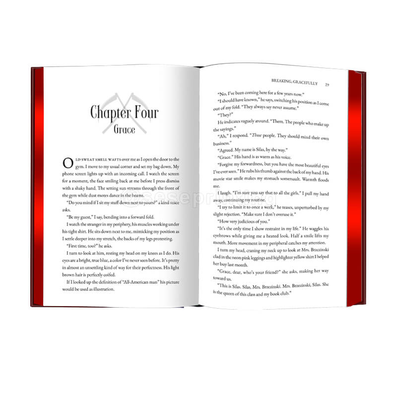 Hardcover Fiction Book with Gold Foiling on the Cover, Custom Sprayed Edges