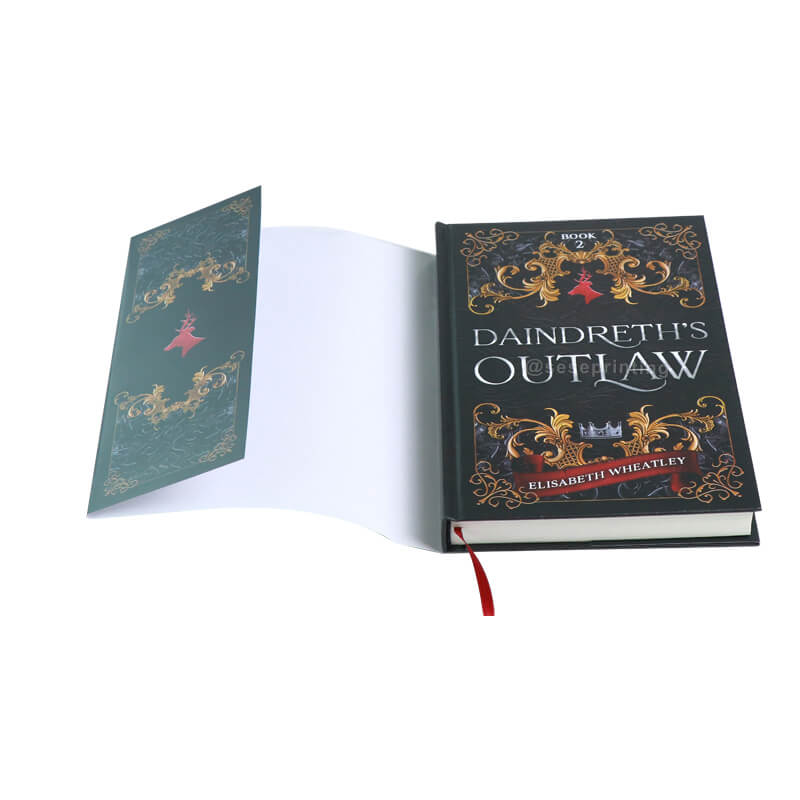 Black and White Print Pages Interior Fiction with Dust Jacket and Colour Ribbon