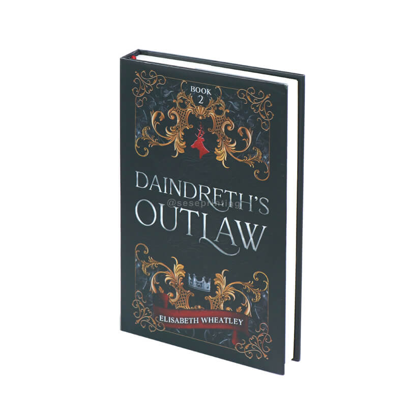 Black and White Print Pages Interior Fiction with Dust Jacket and Colour Ribbon