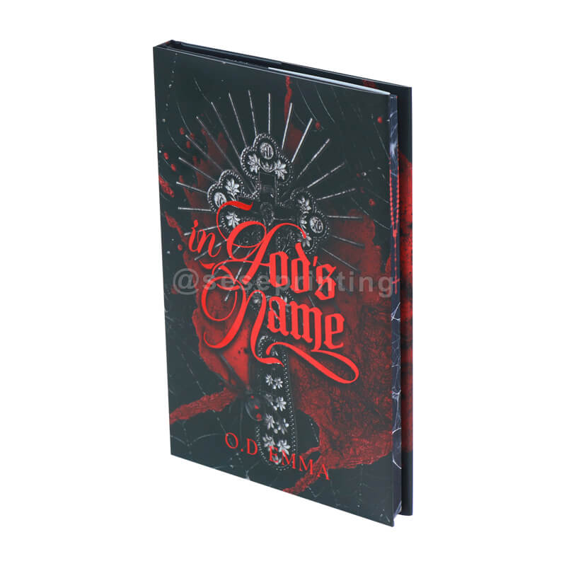 Hardcover Books with Red Foil Cover, Foiled Dust Jacket, Sprayed Edges, Coloured Endpapers